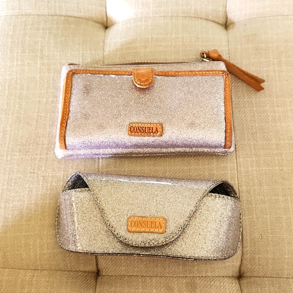 Consuela wallet and sunglass case